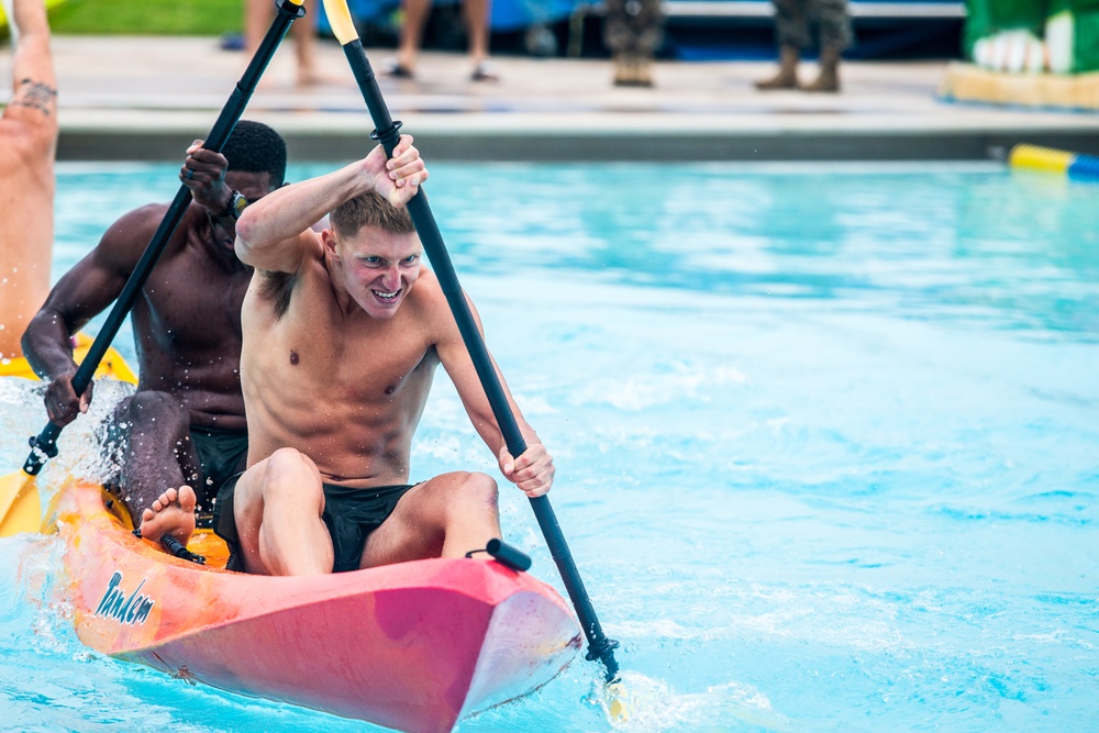 Marines paddle toward victory during CG’s cup event.