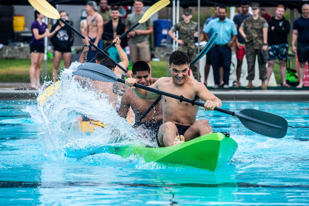 Marines paddle toward victory during CG’s cup event.