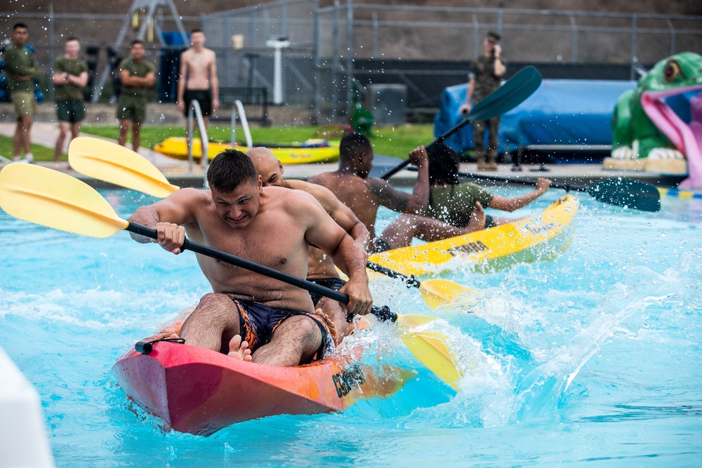 Marines paddle toward victory during CG’s cup event.