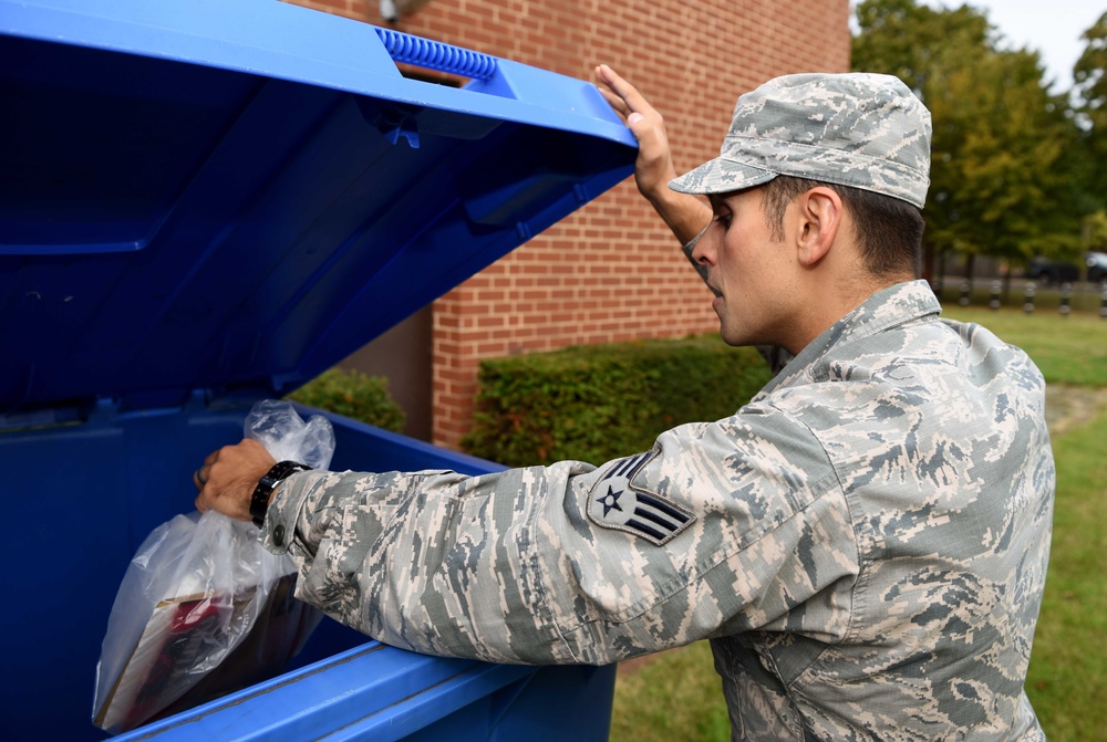 100th ARW Civil Engineer Squadron Airmen reduce, reuse, recycle