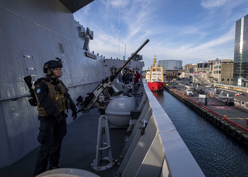 A Sailor Stands Watch on the HNoMS Thor Heyerdahl