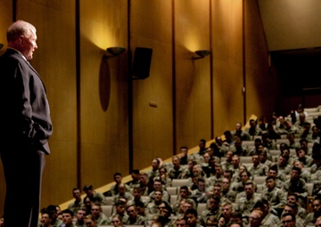 Retired Gen. Dempsey mentors cadets
