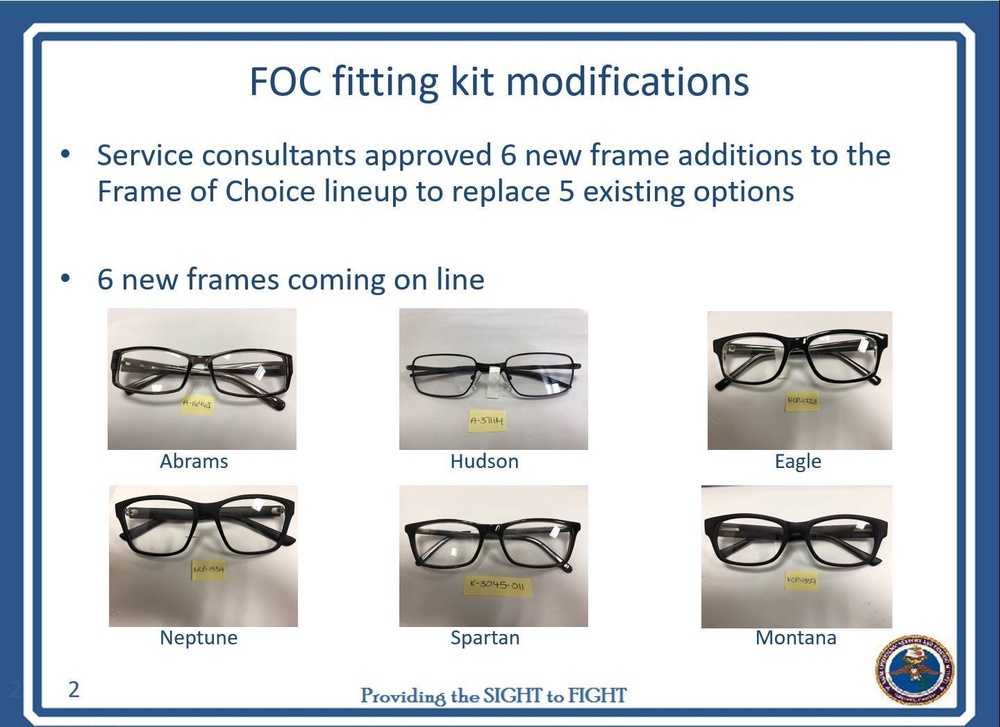 Naval Ophthalmic Support and Training Activity (NOSTRA) Refreshes the Frame of Choice