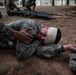 &quot;Godzilla Class&quot; trainee gets evacuated during a mock combat scenario.