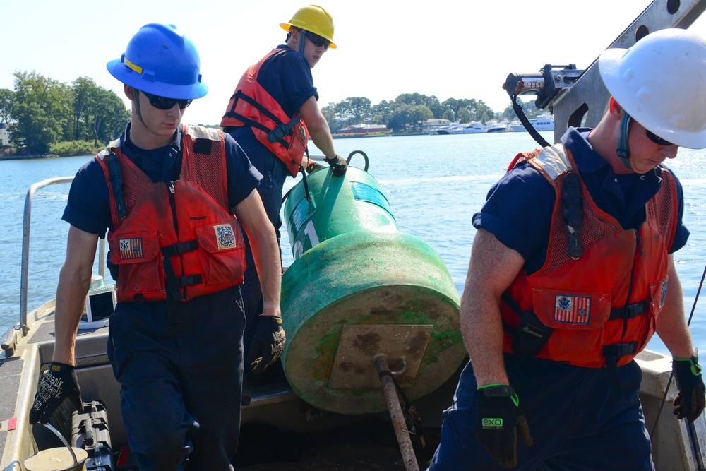 Coast Guard, Army Corps of Engineers replace aids to navigation in Lynnhaven Inlet