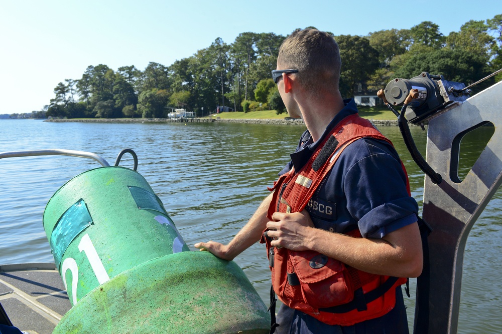 Coast Guard, Army Corps of Engineers replace aids to navigation in Lynnhaven Inlet