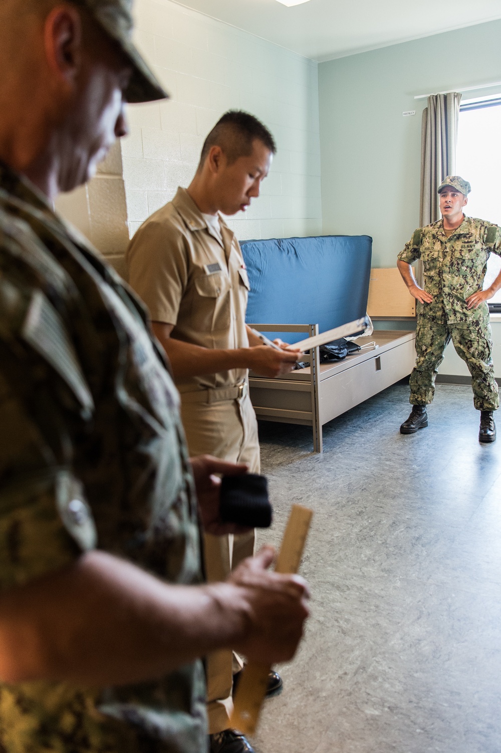 190926-N-TE695-0002 NEWPORT, R.I. (Sept. 26, 2019) – Navy OCS during Room, Locker and Personnel inspection