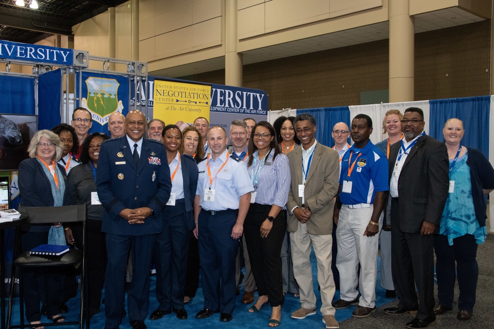 Lt Gen Cotton Visits with Vendors at AFITC