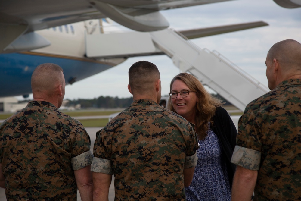 SecDef Spouse, Leah Esper, tours Camp Lejeune