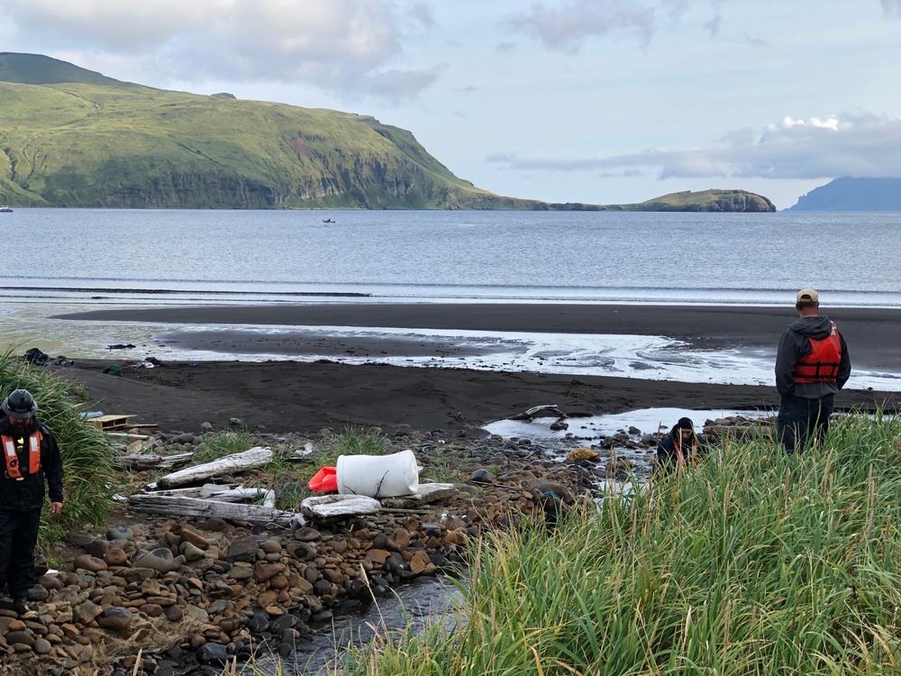 Coast Guard, local partner personnel test geographical response strategies on Akutan Island, Alaska