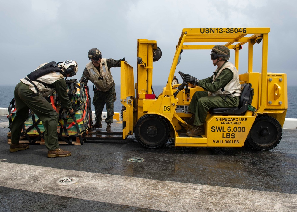 Vertical Replenishment Aboard USS Boxer (LHD 4)