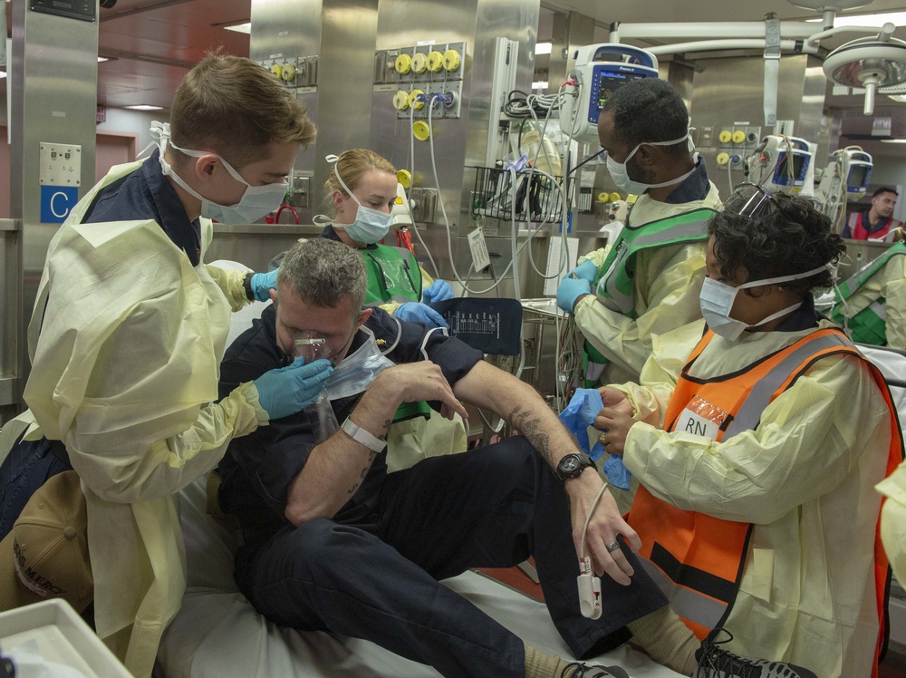 USNS Mercy Conducts a CBRN-E Decon Drill