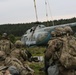 U.S. Soldiers wait for a vehicle airlift during Saber Junction 19