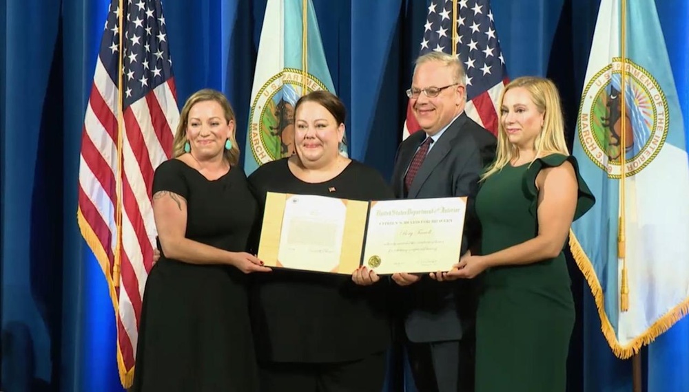 Rory Farrell’s family accepted the U.S. Department of the Interior Citizen’s Award for Bravery