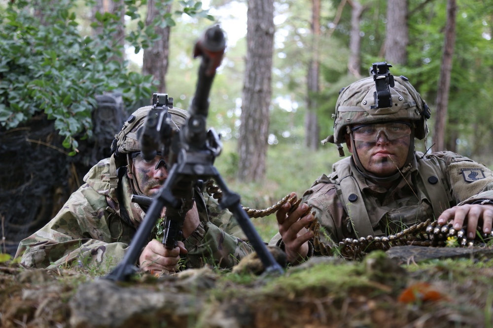 U.S. Soldiers provide security during Saber Junction 19