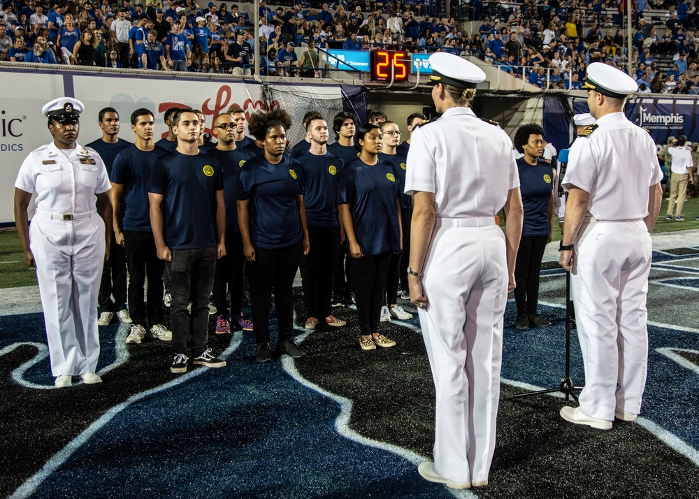 Future Sailors Take Oath of Enlistment at Navy vs. Memphis Game