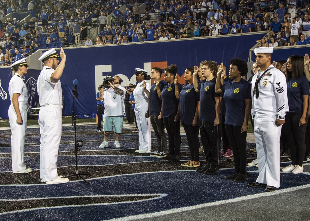 Future Sailors Take Oath at Navy vs. Memphis Game