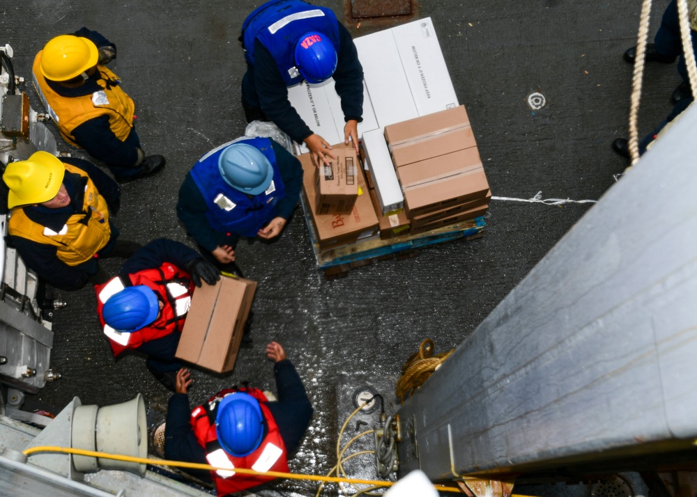 USS Normandy Conducts Underway Replenishment With USNS McLean