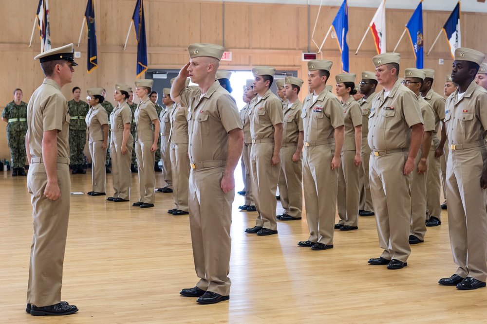 190926-N-TE695-0021 NEWPORT, R.I. (Sept. 26, 2019) -- Navy Officer Development School conduct khaki uniform inspection