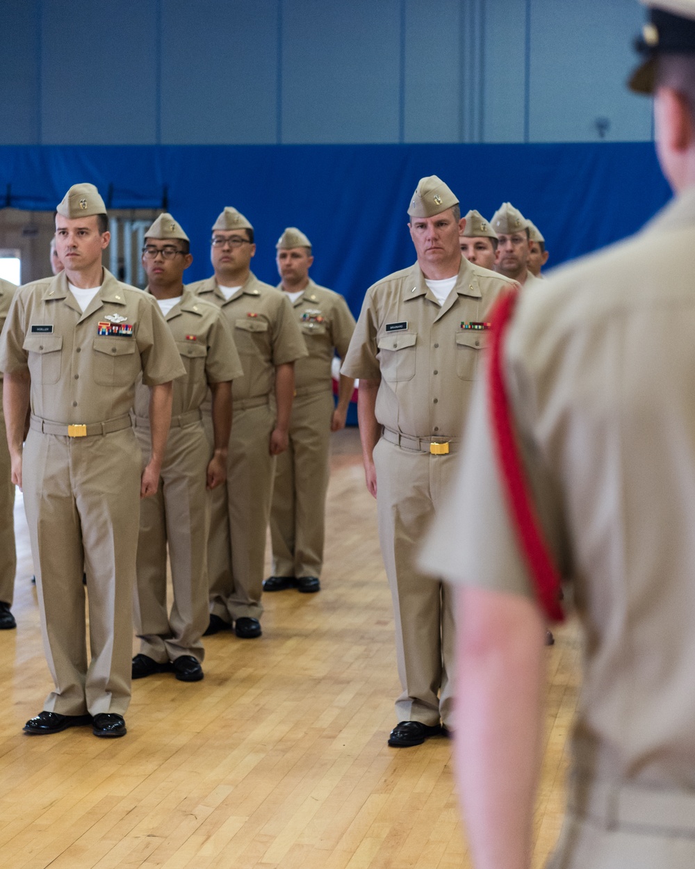 190926-N-TE695-0023 NEWPORT, R.I. (Sept. 26, 2019) -- Navy Officer Development School conduct khaki uniform inspection