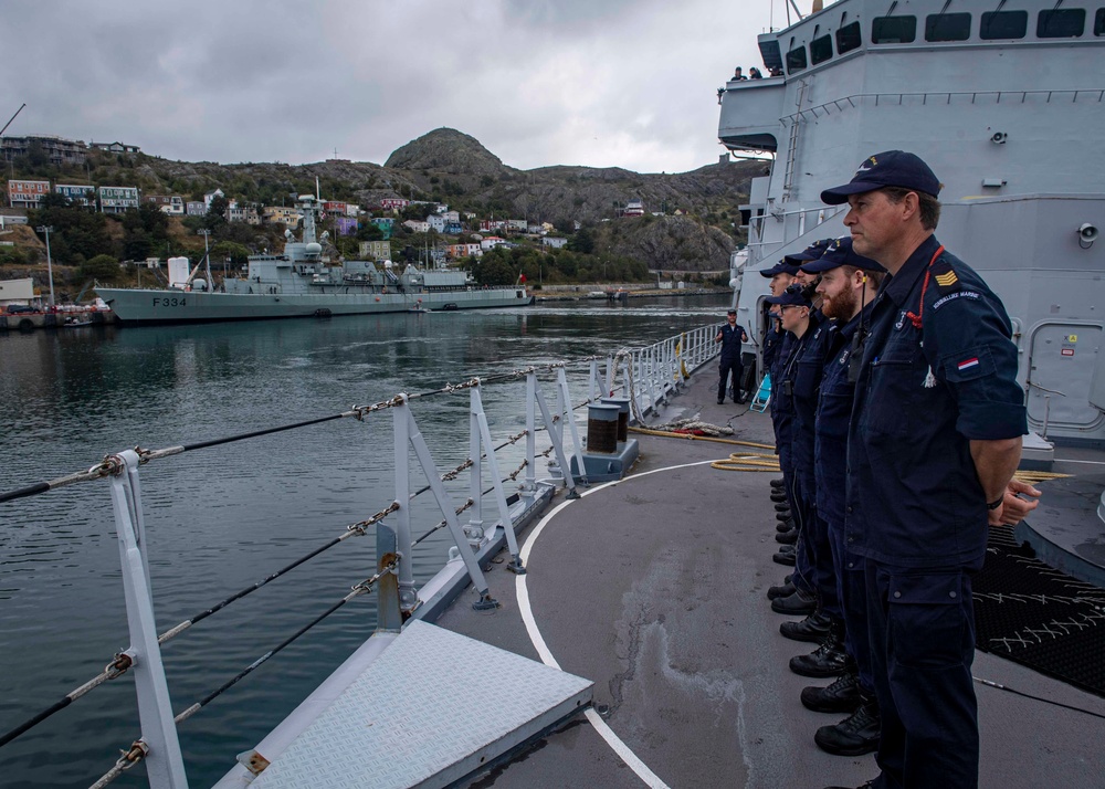 HNLMS Van Speijk Sailors Man the Rails