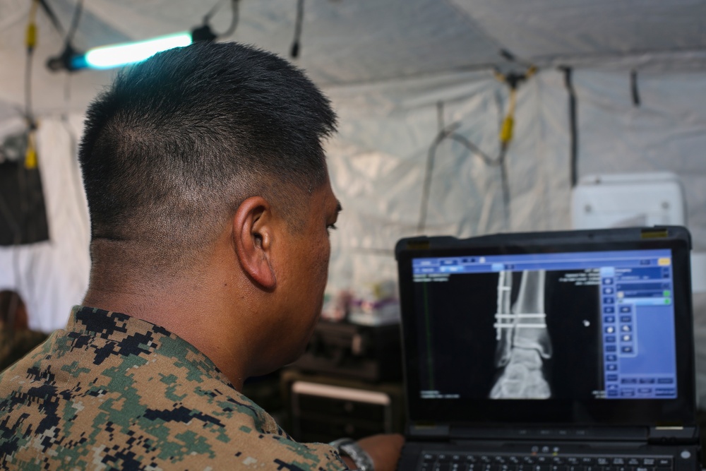 U.S. Navy Sailors of the forward resuscitative surgical system conduct full medical performance rehearsal for SPMAGTF-CR-AF 20.1