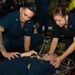 Sailors conduct a mass casualty drill