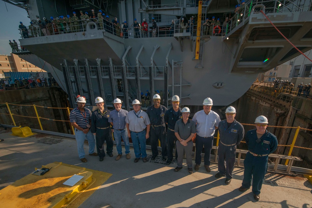 USS George Washington Floods Dry Dock