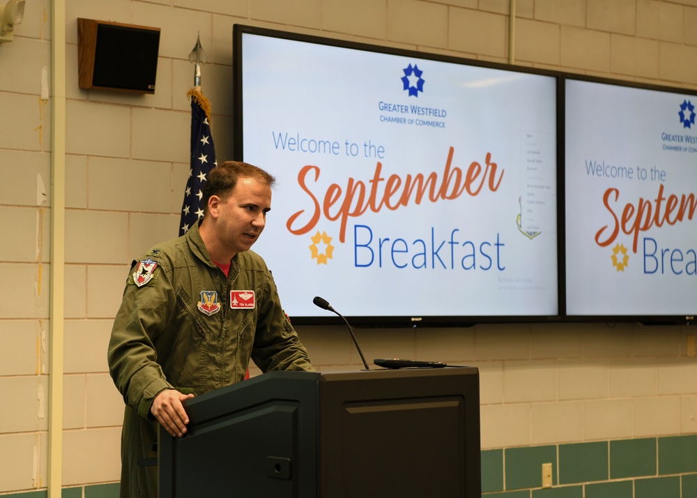 104th Fighter Wing hosts the Westfield Chamber of Commerce Breakfast