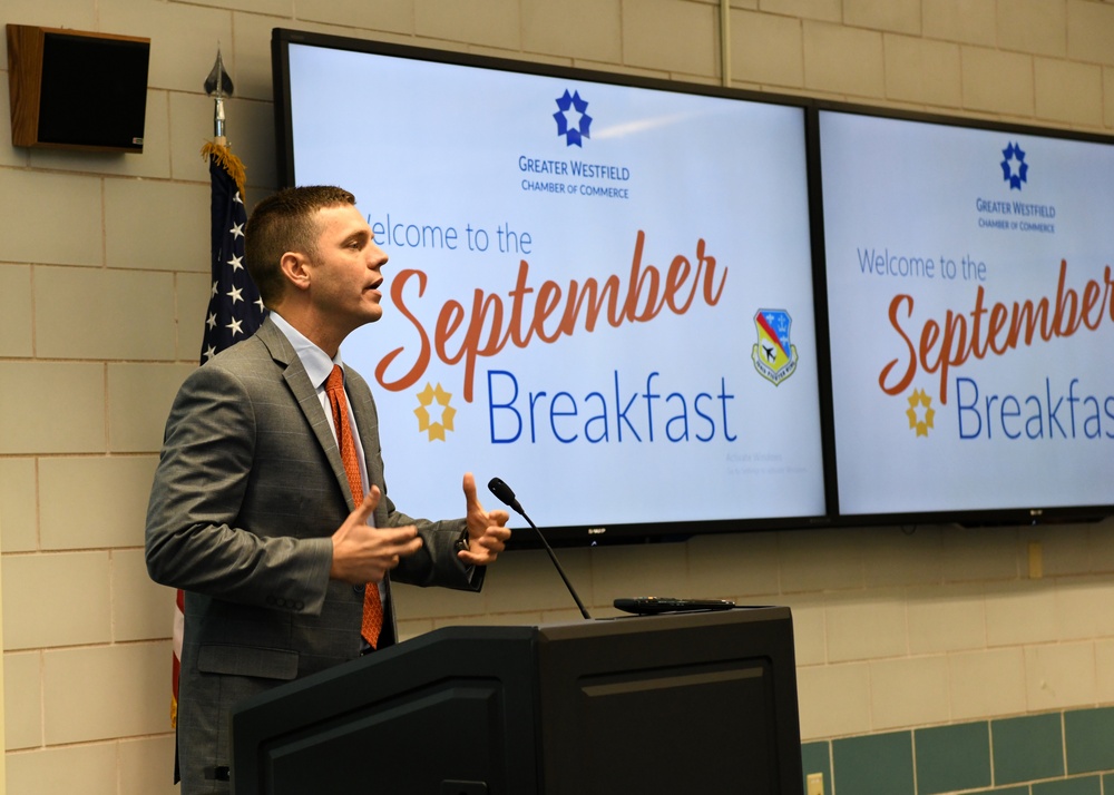 104th Fighter Wing hosts the Westfield Chamber of Commerce Breakfast