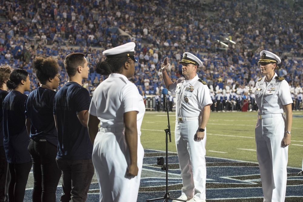 Future Sailors Swear In at Navy-Memphis Football Game