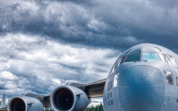 C-17 Under Cloudy Skies
