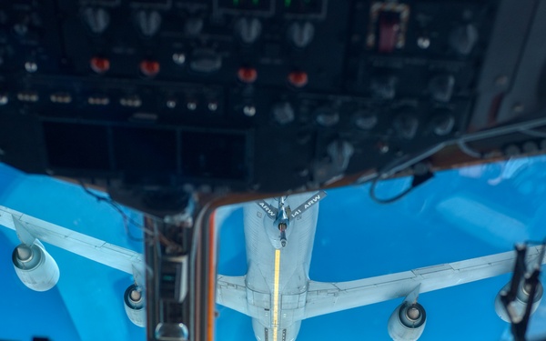 A C-17 and KC-135 Rendezvous