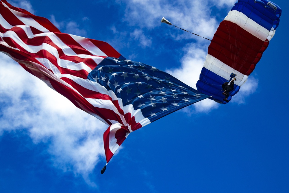 Flag arrives at the Esprit De Corps Golf Tournament