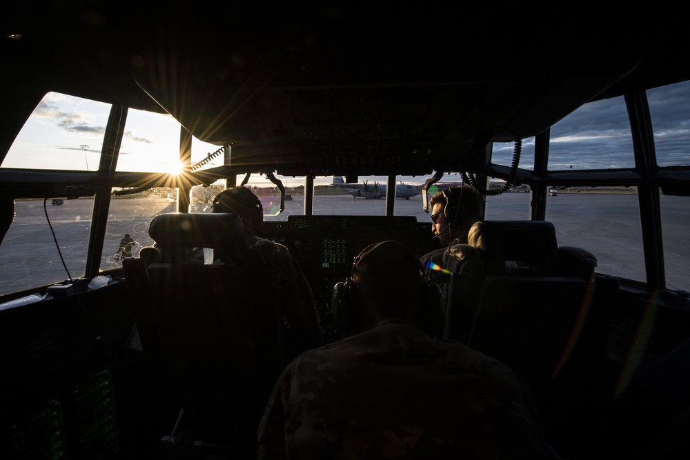 C-130 Hercules Fly Formation During Mobility Guardian 2019