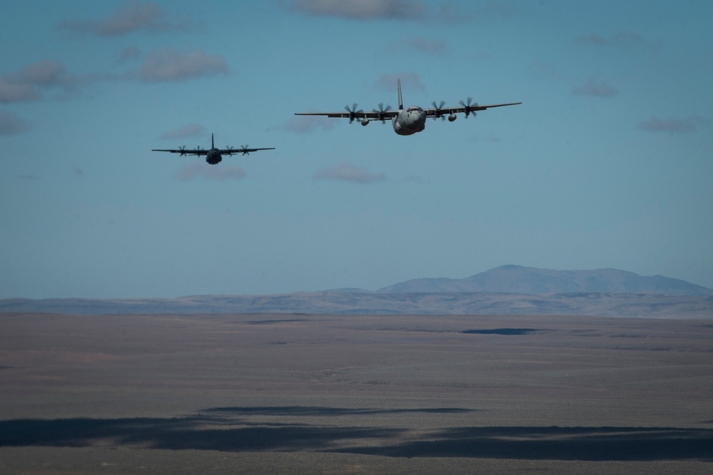 C-130 Hercules Fly Formation During Mobility Guardian 2019