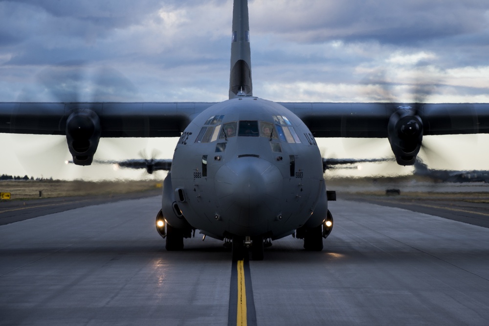 C-130 Hercules Fly Formation During Mobility Guardian 2019
