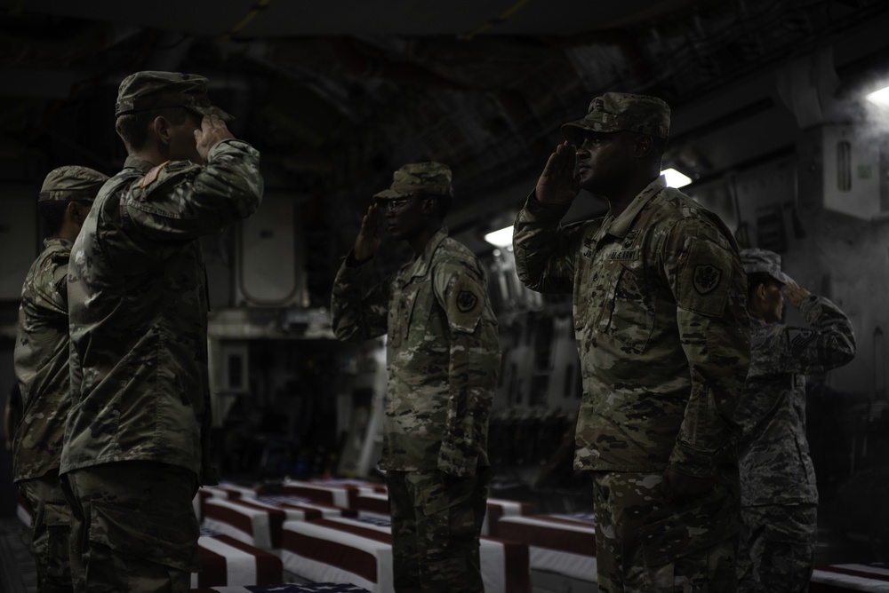 DPAA conducts Honorable Carry for remains returned from Battle of Tarawa