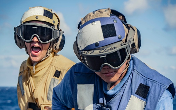 USS Chancellorsville Flight Deck Fire Drill