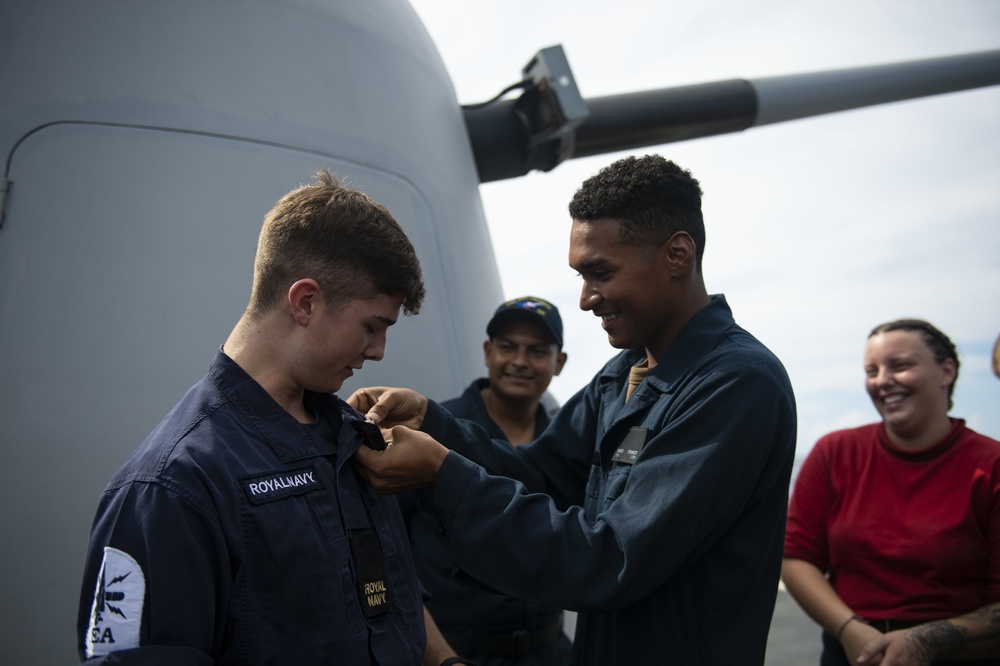 Royal Navy Sailors Visit USS San Jacinto