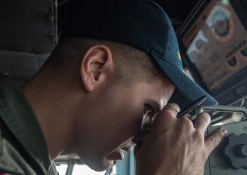 U.S. Sailor shoots a bearing