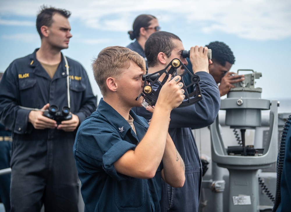 USS Harpers Ferry Conducts Replenishment-At-Sea