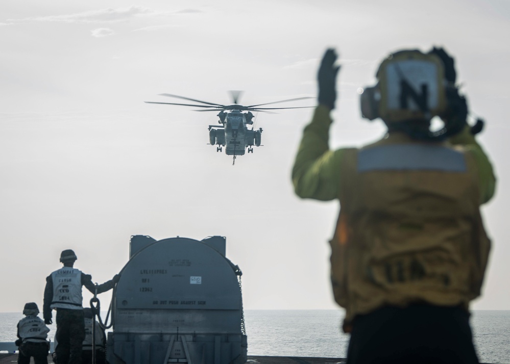 Harrier Engine Transfer aboard the USS Boxer