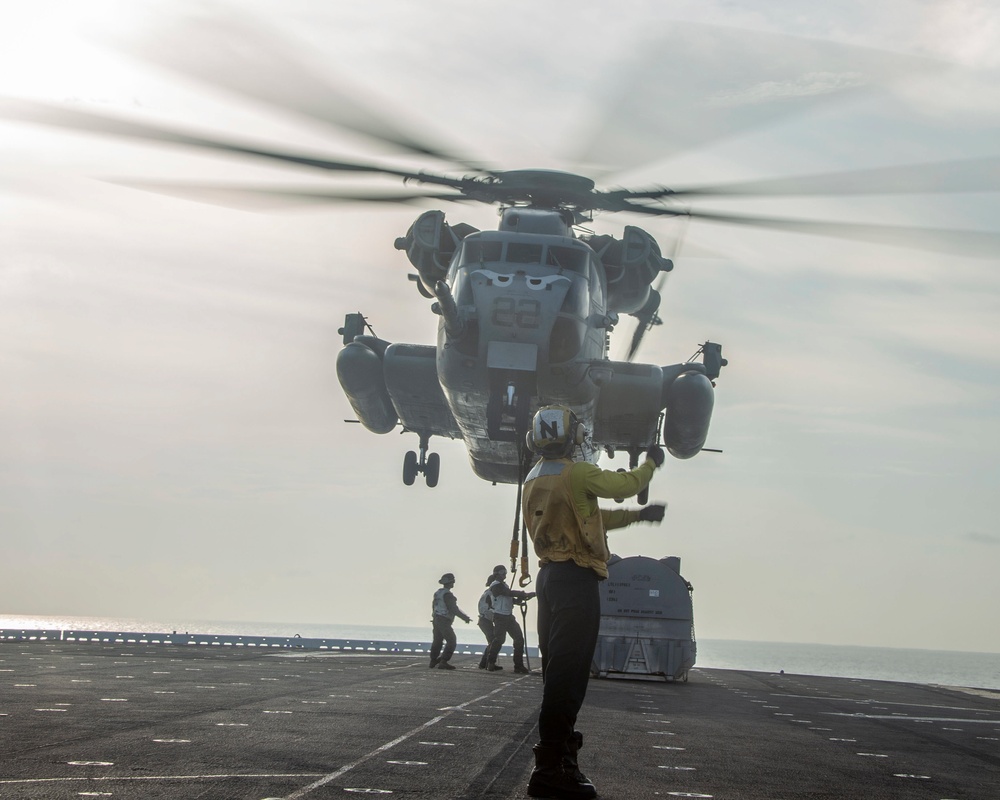 Harrier Engine Transfer aboard the USS Boxer