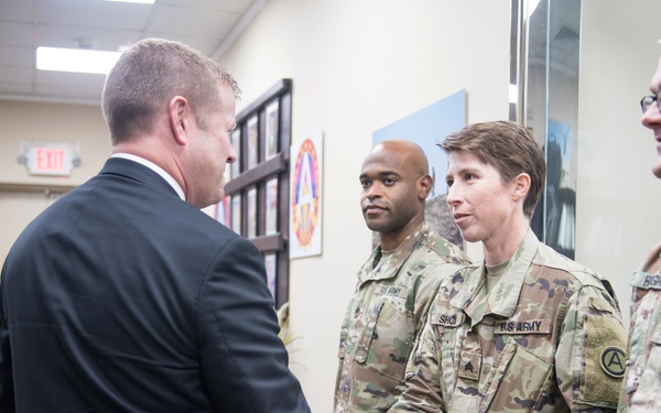 Acting Secretary of the Army Coins Soldiers