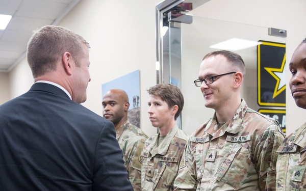 Acting Secretary of the Army Coins Soldiers