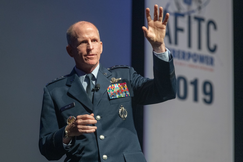 Gen. Wilson, Vice Chief of Staff of the U.S. Air Force, speaks during AFITC