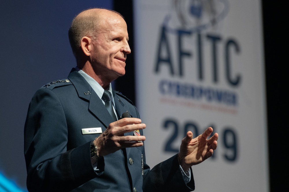 Gen. Wilson, Vice Chief of Staff of the U.S. Air Force, speaks during AFITC