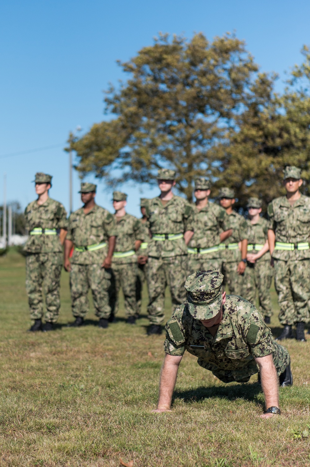 190927-N-TE695-0002 NEWPORT, R.I. (Sept. 27, 2019) -- Navy Officer Development School class earns their guidon