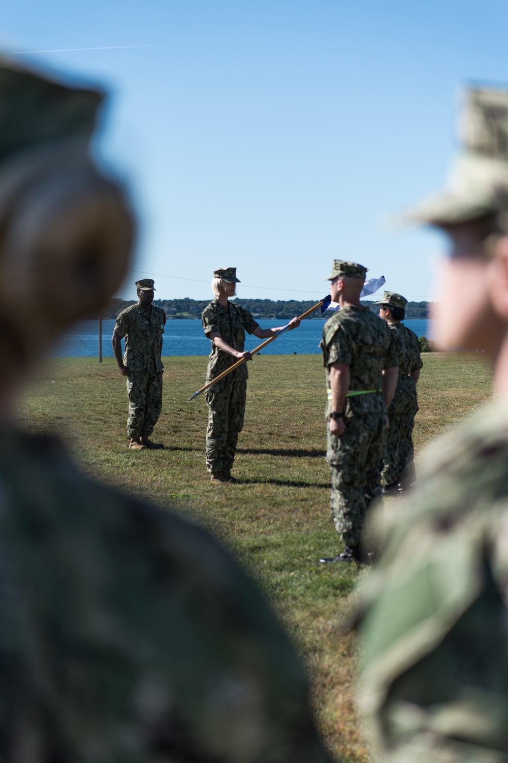 190927-N-TE695-0004 NEWPORT, R.I. (Sept. 27, 2019) -- Navy Officer Development School class earns their guidon